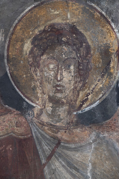 Archangel Gabriel in a medallion, detail