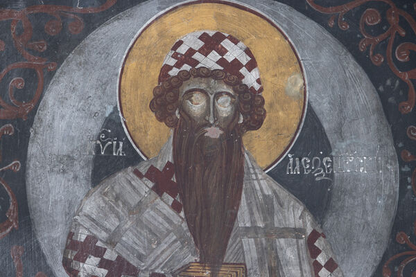 St. Cyril of Alexandria in a medallion, detail