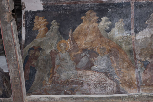 Myrrh-bearing women at the tomb of Christ
