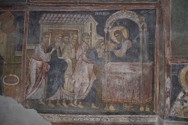 Communion of the Apostles, detail