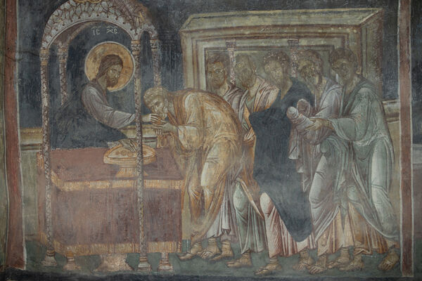 Communion of the Apostles, detail