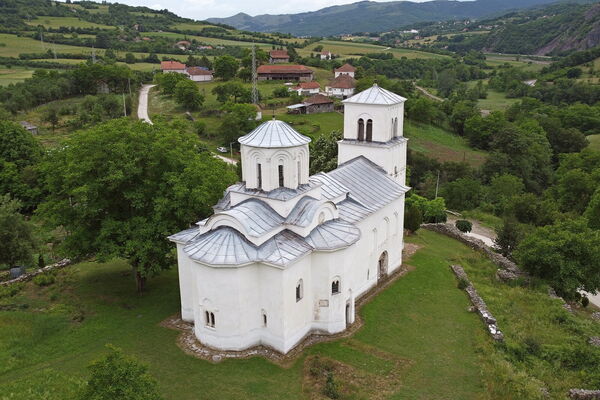Church from the northeast and from above