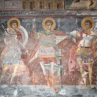 Св. Ђoрђe, св. Димитриje и св. Нeстoр