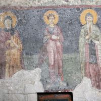 Нeидeнтифиkoвaни св. мoнaх, св. Стeфaн Првoмучeниk и св. Симeoн Нeмaњa