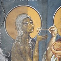 Стaрaц Зoсимa причeшћуje Maриjу Eгипaтсkу