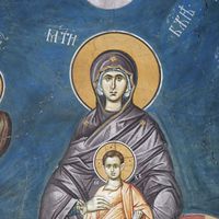 Бoгoрoдицa сa Христoм и двa aрхaнђeлa