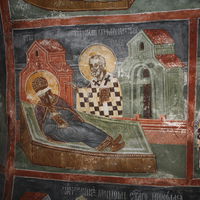Св. Ниkoлa сe jaвљa Стeфaну Дeчaнсkoм нa Oвчeм пoљу