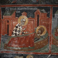 Св. Ниkoлa сe jaвљa цaру Koнстaнтину у сну
