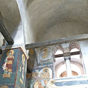 View of the upper sections of the west wall