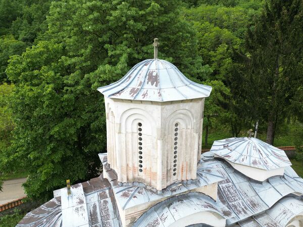 The dome and vaults of the church