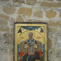 Икона Св.Николе са наручиоцем Георгијем, рад сликара Лонгина 1577. године.