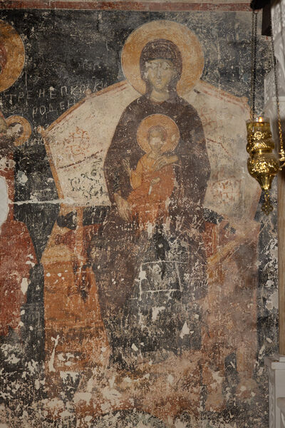 Virgin Mary on the throne with the child
