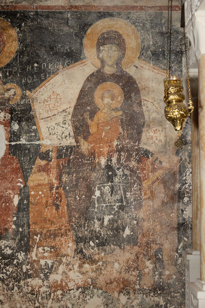 Virgin Mary on the throne with the child