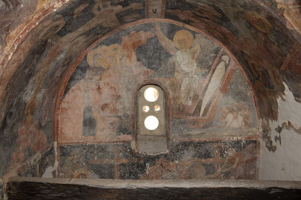Myrrh-bearing women at the tomb of Christ