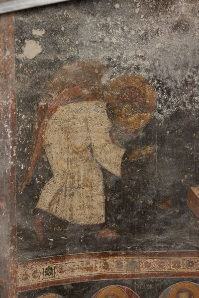 Virgin Mary and two angels, detail
